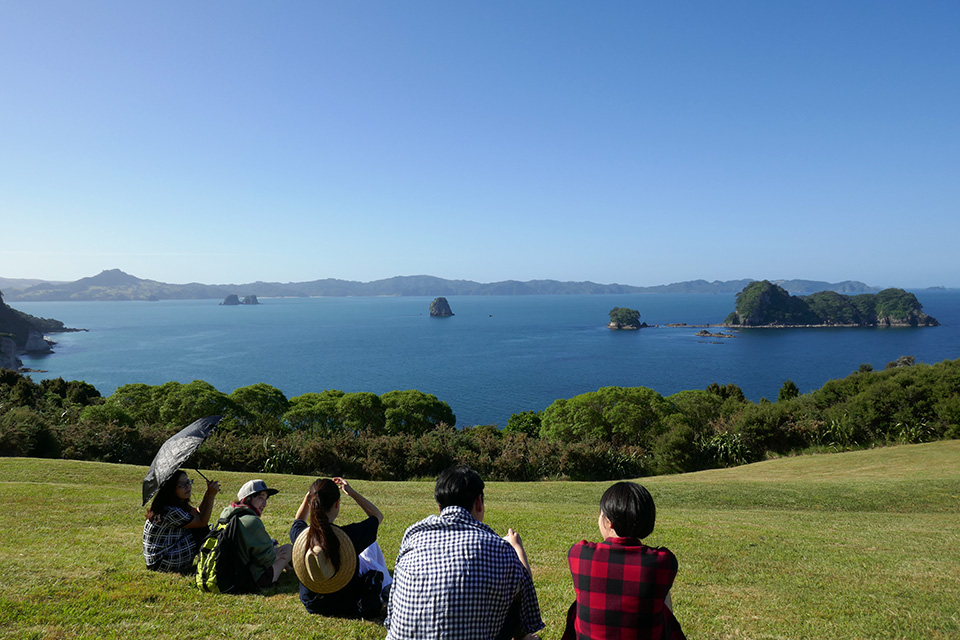 Resting after the walk from Cathedral Cove, Coromandel