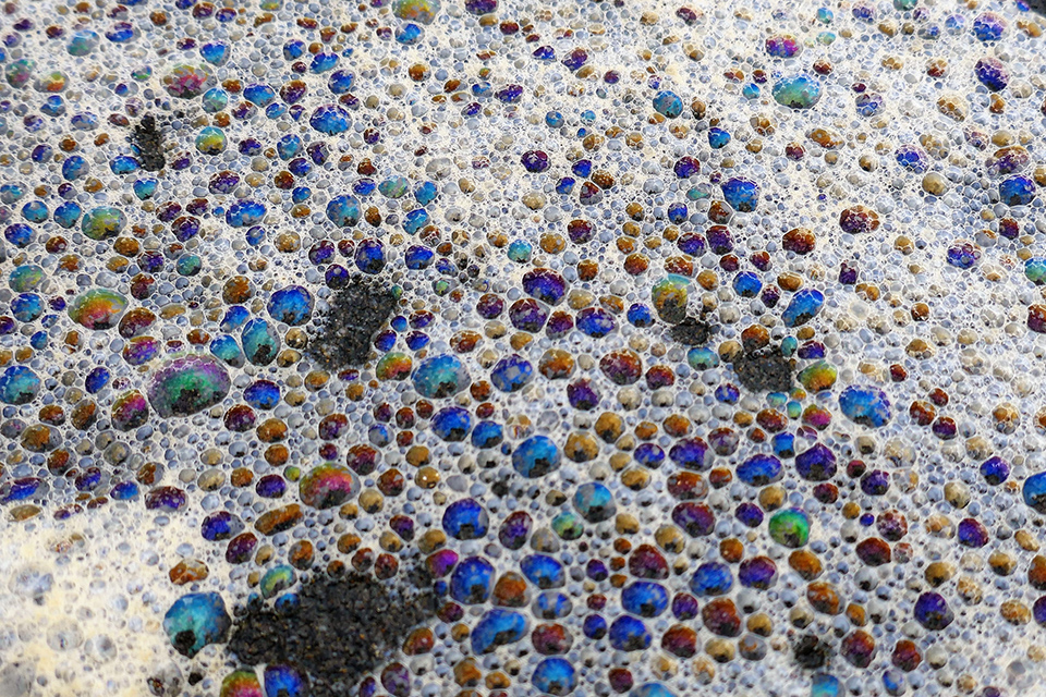 Bubbles in the foam, Karekare Beach, Karekare