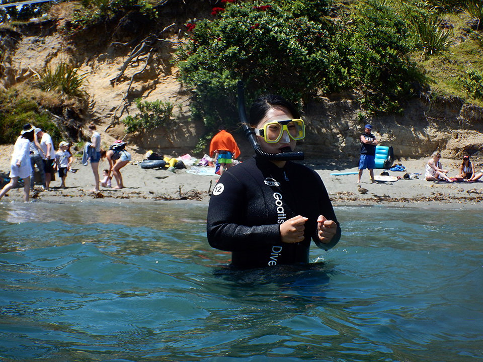 Getting ready to snorkel, Goat Island