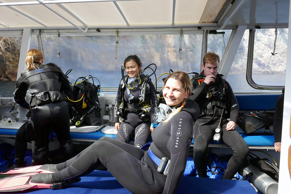 Preparing to dive, Poor Knights Islands